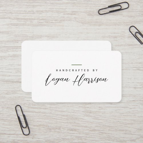 Minimal Handcrafted By Personalized Business Card