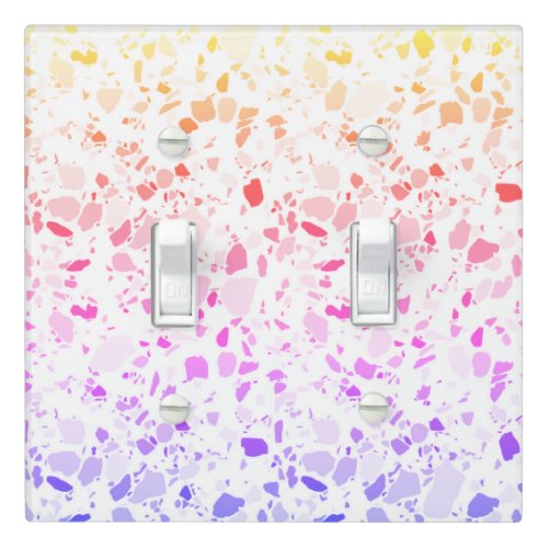 Minimal Handmade Terrazzo Tile Spots Purple Pink Light Switch Cover