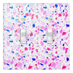 Minimal Handmade Terrazzo Tile Spots Purple Pink Light Switch Cover