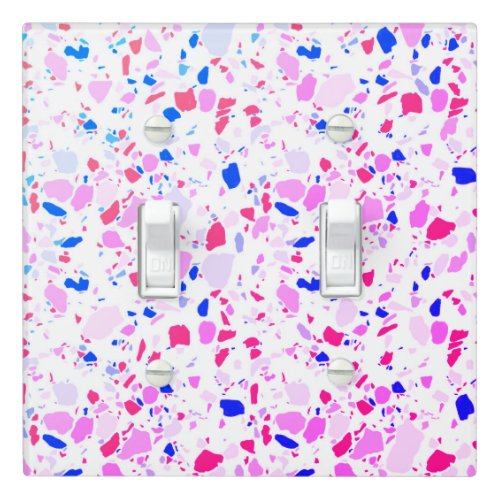 Minimal Handmade Terrazzo Tile Spots Purple Pink Light Switch Cover