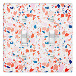 Minimal Handmade Terrazzo Tile Spots Red Pink Light Switch Cover