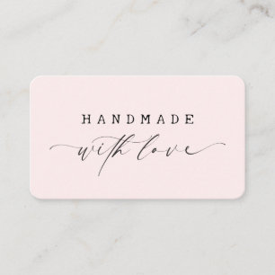 Minimal Handmade with Love Script Custom Logo  Business Card