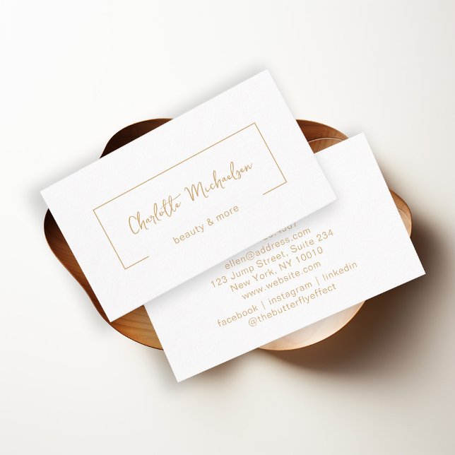 Minimal, Handwriting, White Business Card (Creator Uploaded)
