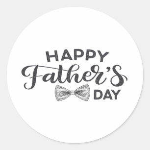 Minimal Happy Father's Day Round Sticker with Hand