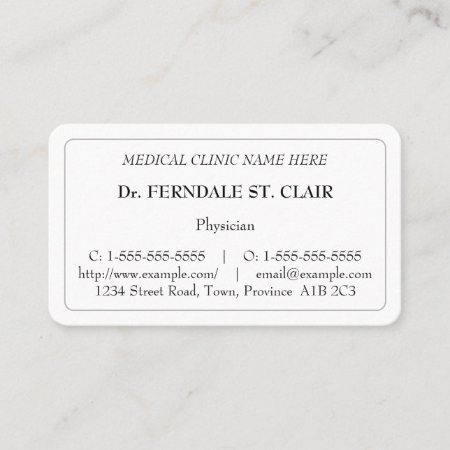 Minimal, Health Care Specialist Business Card (Front)