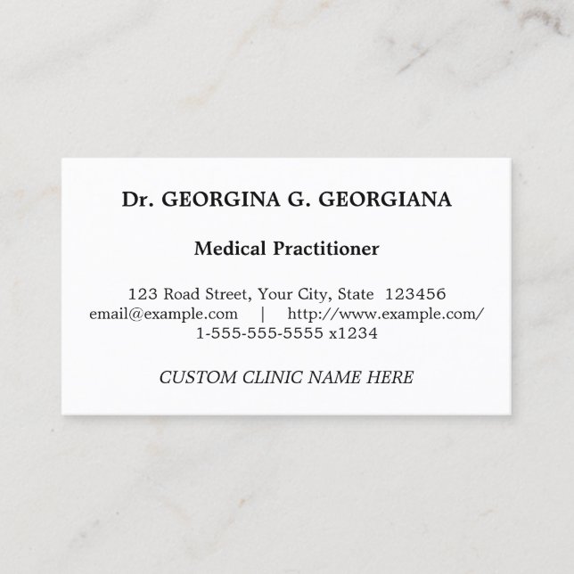 Minimal Healthcare Specialist Business Card (Front)