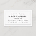 [ Thumbnail: Minimal, Healthcare Specialist Business Card ]