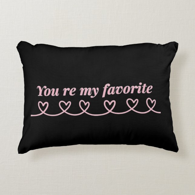Minimal Heart Arrow Valentine T-Shirt Accent Pillow (Front)
