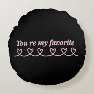 Minimal Heart Arrow Valentine T-Shirt Round Pillow