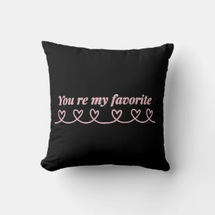Minimal Heart Arrow Valentine T-Shirt Throw Pillow