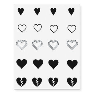 Minimal Heart Cute Love Symbols Temporary Tattoos