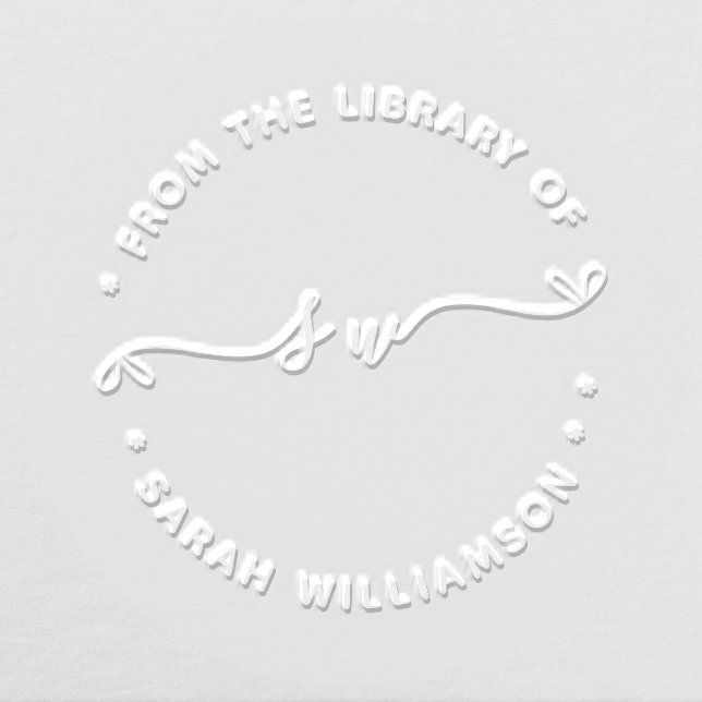 Minimal heart initials from the library of book embosser (Design)