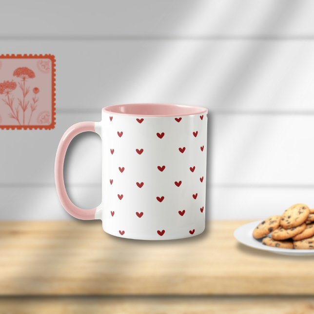 Minimal Heart Pattern Mug | Soft Pink Giftable Cup (Creator Uploaded)