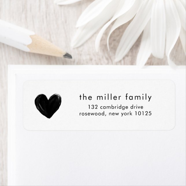 Minimal Heart Return Address Label (Insitu)