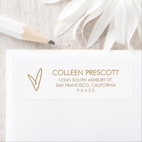 Minimal Heart Return Address Label Stickers G400