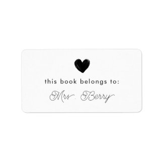 Minimal Heart This Book Belongs To Book Label