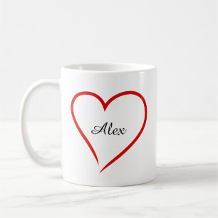 Minimal Heart with Custom Name – Personalized  Coffee Mug