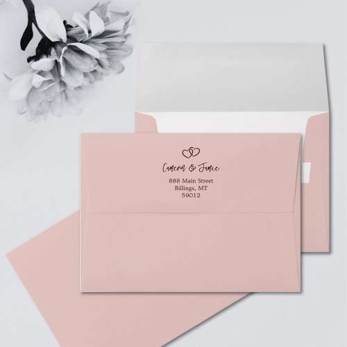 Minimal Hearts Dust Storm Wedding Invitation Envelope