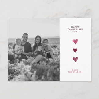 Minimal Hearts Happy Valentine’s Day Postcard