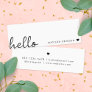 Minimal Hello | Modern Heart Clean Simple White Mini Business Card