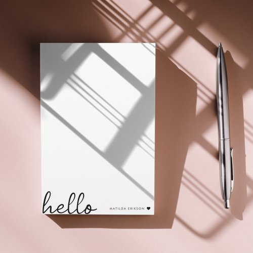 Minimal Hello  Modern Heart Clean Simple White Post_it Notes