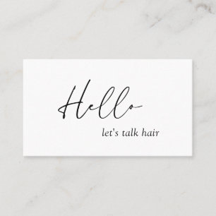 Minimal Hello Typography QR Code Modern Elegant Business Card