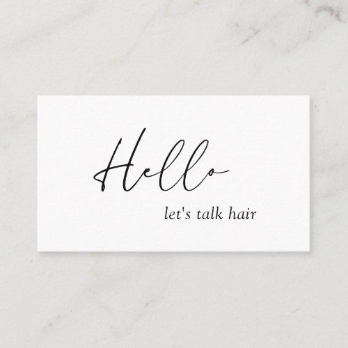 Minimal Hello Typography QR Code Modern Elegant Business Card