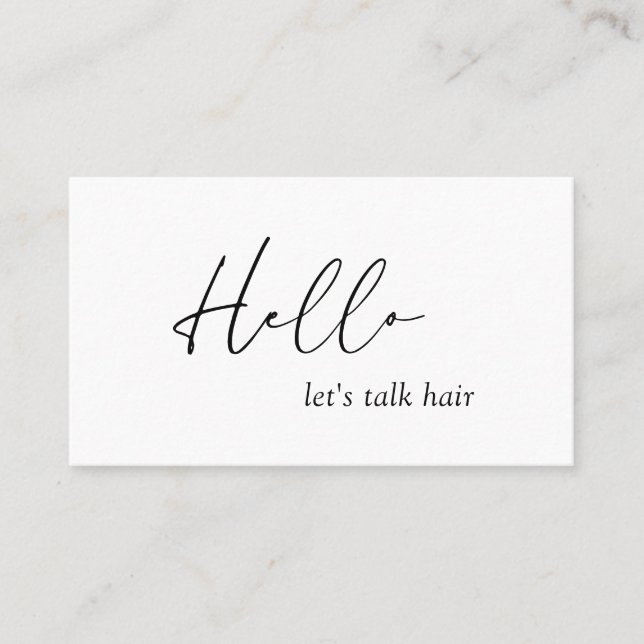 Minimal Hello Typography QR Code Modern Elegant Business Card (Front)
