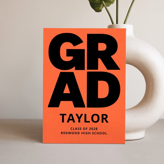 Minimal High School Graduate Graduation Invitation Postcard (Creator Uploaded)