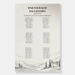 Minimal Highland Wedding Seating Chart Sign