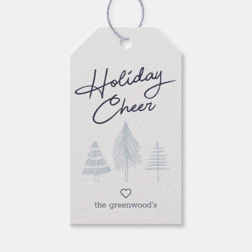 Minimal Holiday Cheer  Gift Tags