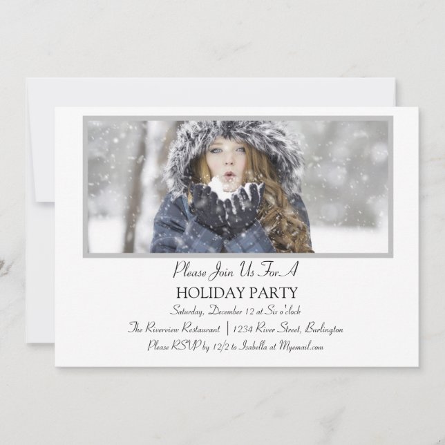 Minimal Holiday Party Invitation (Front)