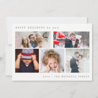 Minimal Holiday Photo Collage | Green Gingham