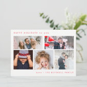 Minimal Holiday Photo Collage | Red Gingham (Standing Front)