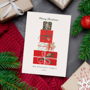 Minimal Holiday Scandi Style Gifts Stack Non-Photo Card