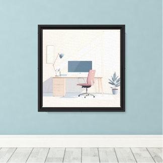 Minimal Home Office Canvas Print