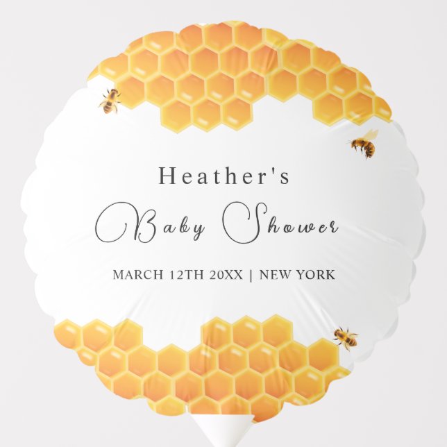 Minimal Honey Bumblebee Boy Baby Shower  Balloon (Front)
