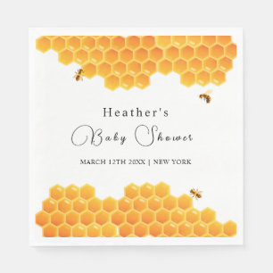 Minimal Honey Bumblebee Boy Baby Shower Napkins