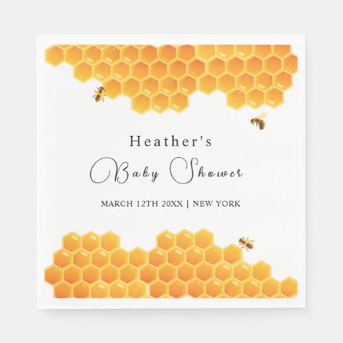 Minimal Honey Bumblebee Boy Baby Shower  Napkins