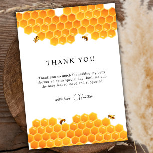Minimal Honey Bumblebee Boy Baby Shower Thank You Card