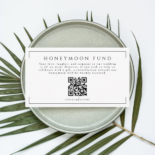 Minimal Honeymoon Fund QR Code Wedding Sign Enclosure Card