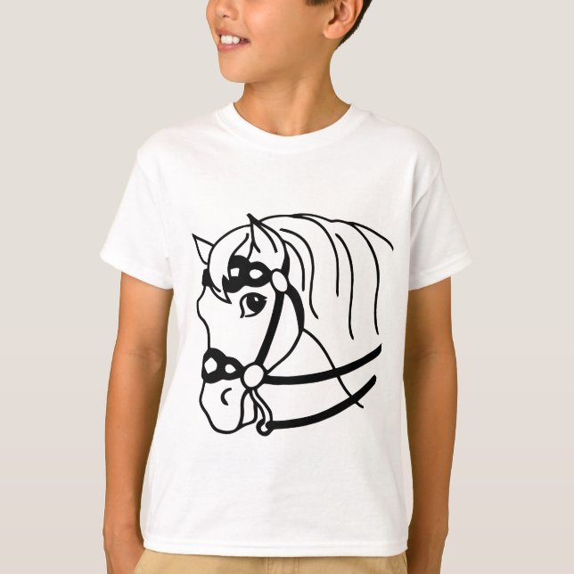 Minimal Horse Head retro style Animal art  T-Shirt (Front)