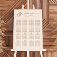 Minimal Horseshoe Neutral and Brown Seating Chart