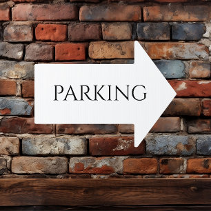 Minimal Hostel Direction Informational Parking Sign