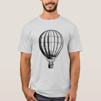 Minimal Hot Air Balloon Ink Drawing T-Shirt