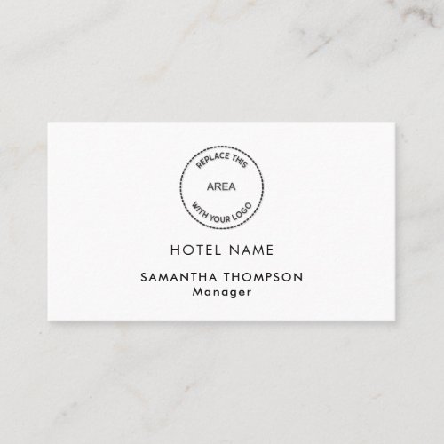 Minimal Hotel Logo QR Code Any Color Business Card