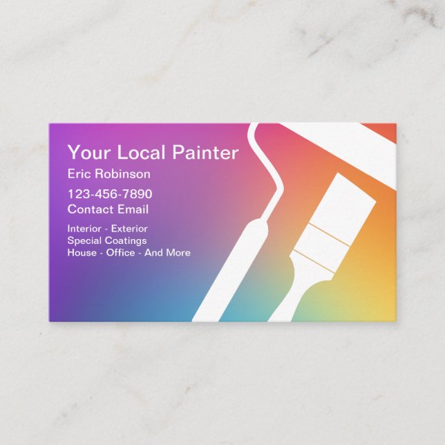 Minimal House Painter Business Cards (Front)
