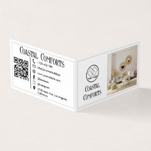 Minimal House Rental Logo Custom QR Code Business Card