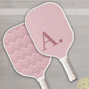 Minimal Huge Modern Monogram Pastel Pink Pickleball Paddle
