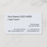 [ Thumbnail: Minimal & Humble Law Professional Business Card ]